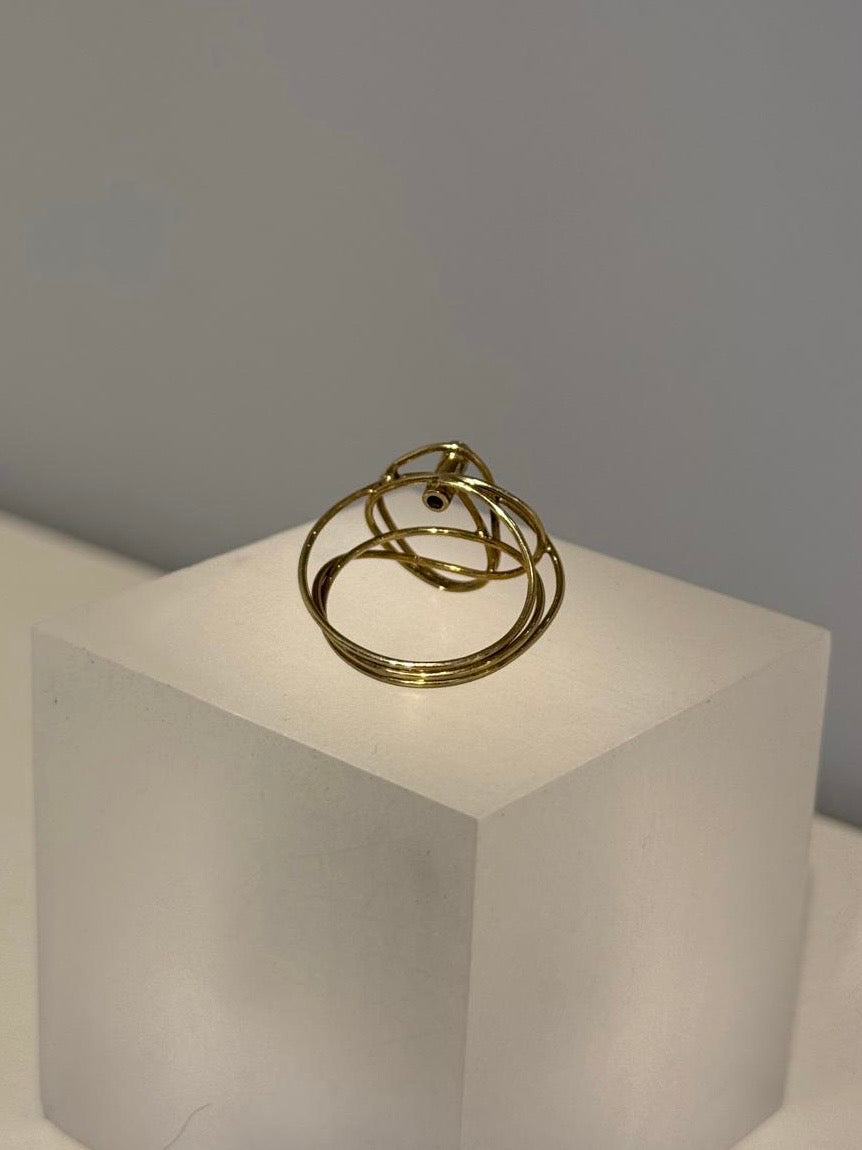 Geelgouden Ring Met Witte Briljant - Unica