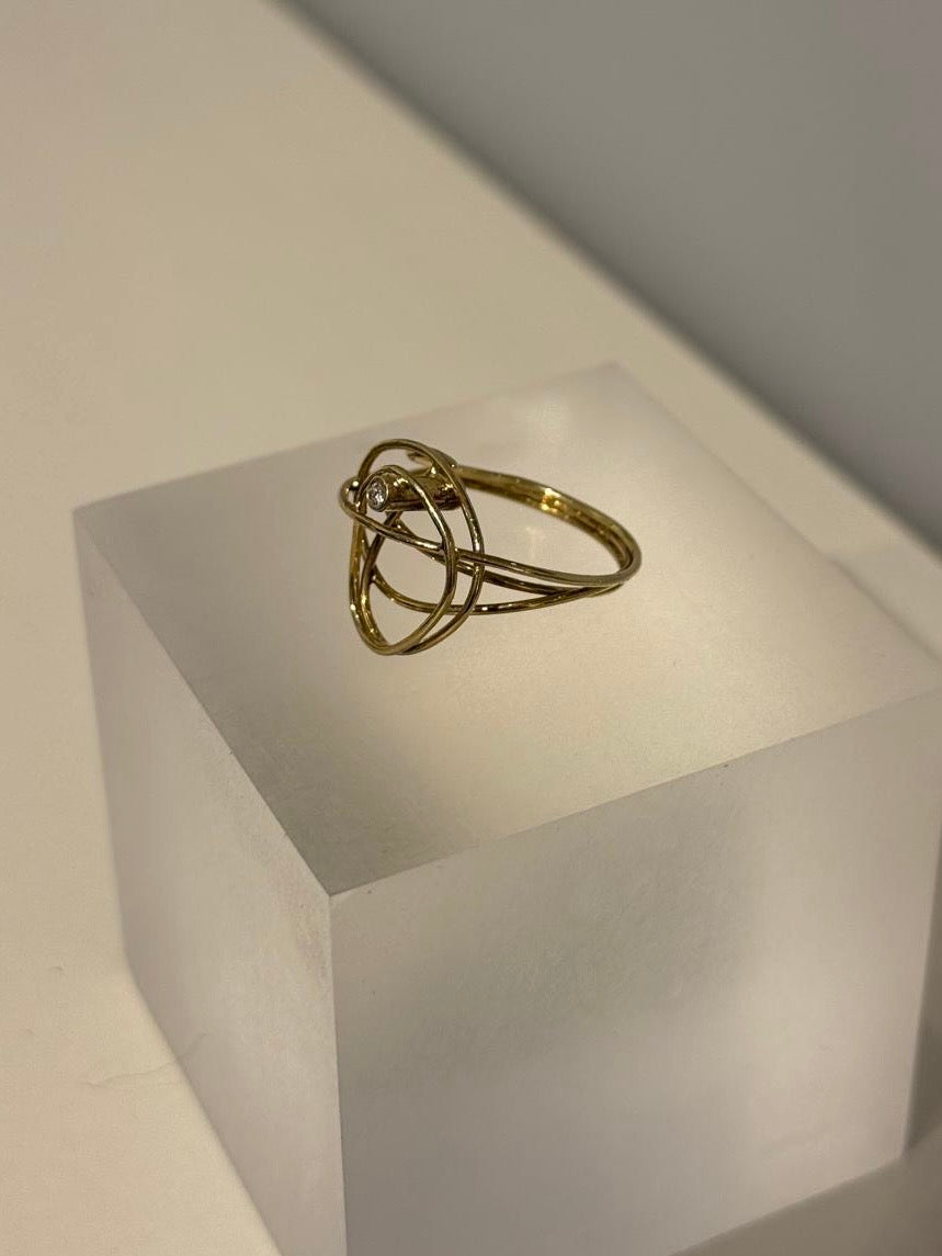 Geelgouden Ring Met Witte Briljant - Unica
