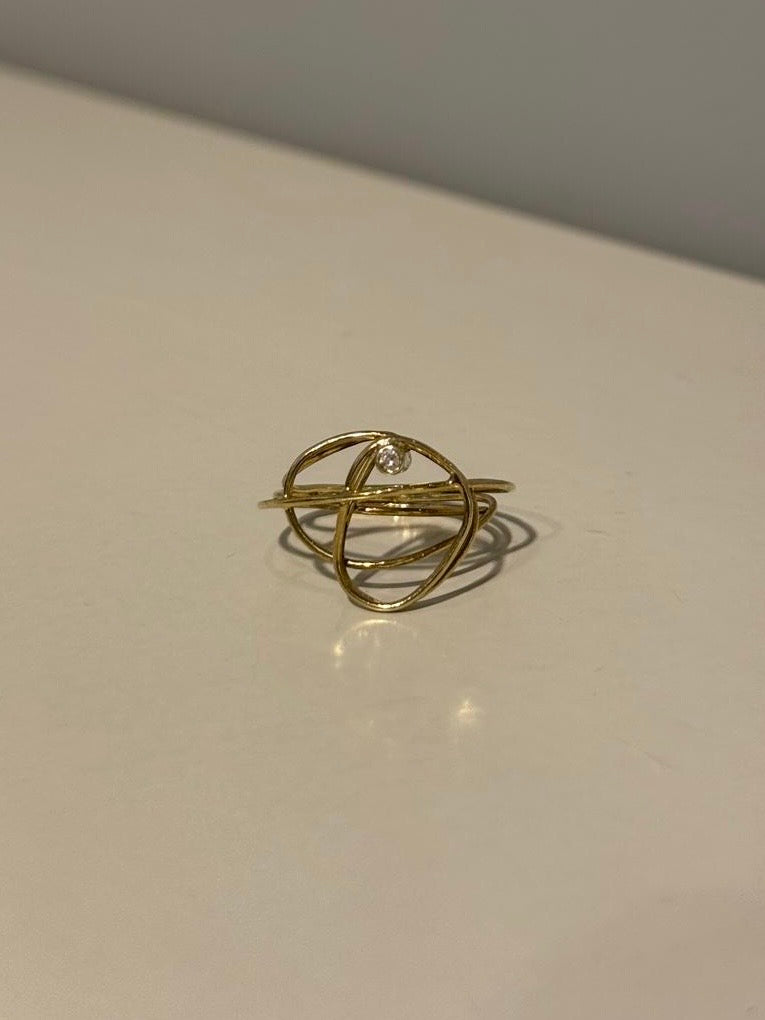 Geelgouden Ring Met Witte Briljant - Unica