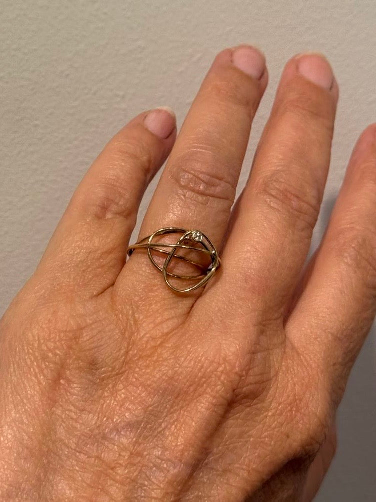 Geelgouden Ring Met Witte Briljant - Unica