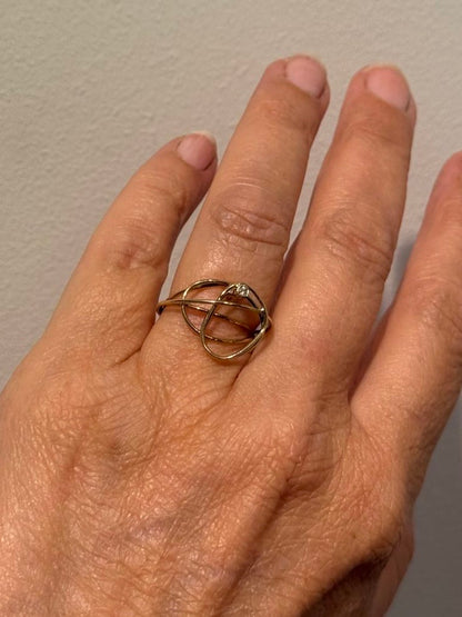 Geelgouden Ring Met Witte Briljant - Unica