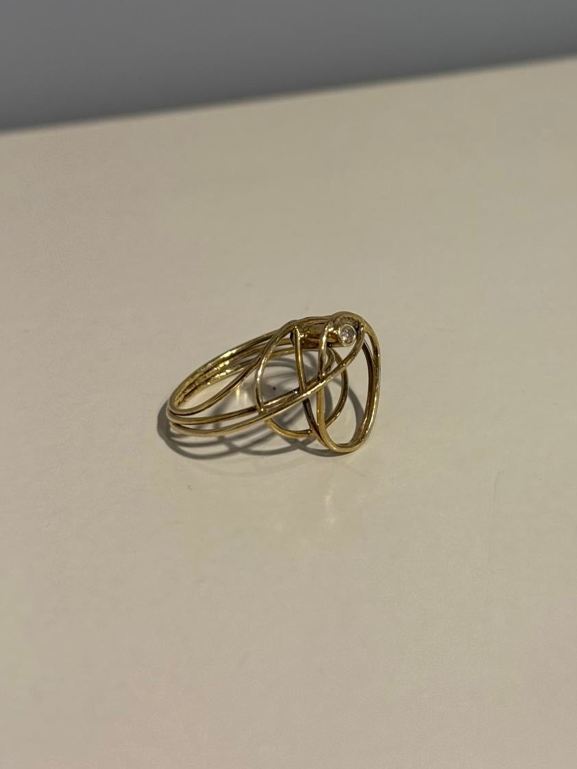 Geelgouden Ring Met Witte Briljant - Unica