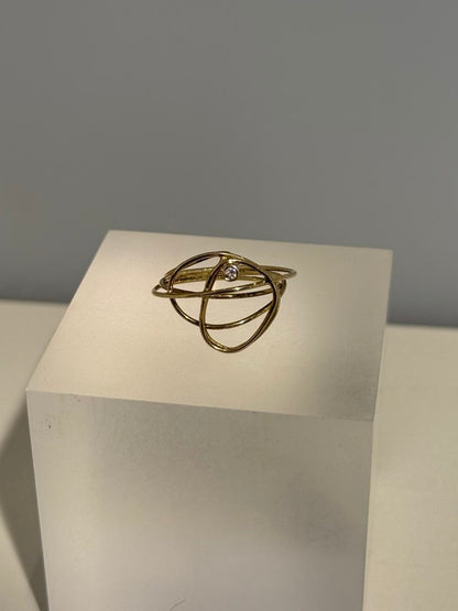 Geelgouden Ring Met Witte Briljant - Unica
