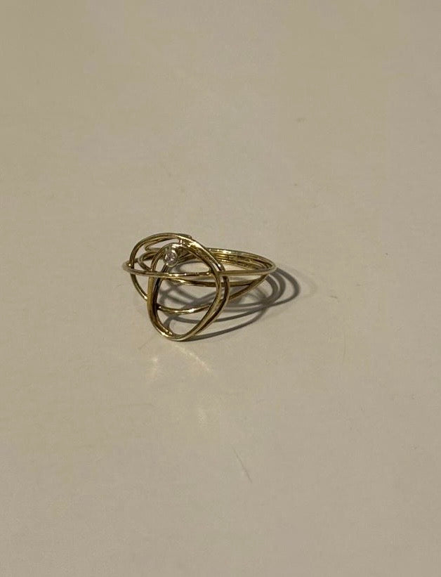 Geelgouden Ring Met Witte Briljant - Unica