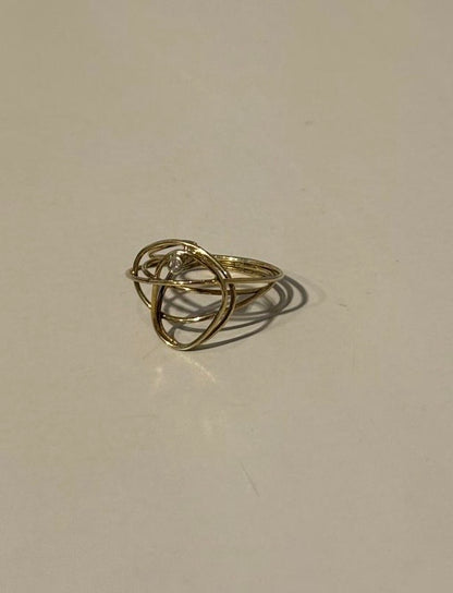 Geelgouden Ring Met Witte Briljant - Unica