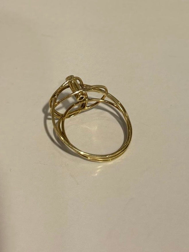 Geelgouden Ring Met Witte Briljant - Unica